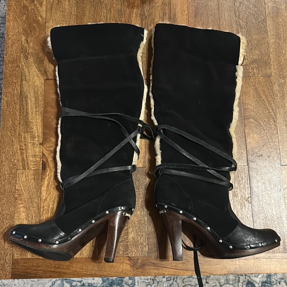 Michael Kors Over the knee Suede Fur Boot - Picture 4 of 6